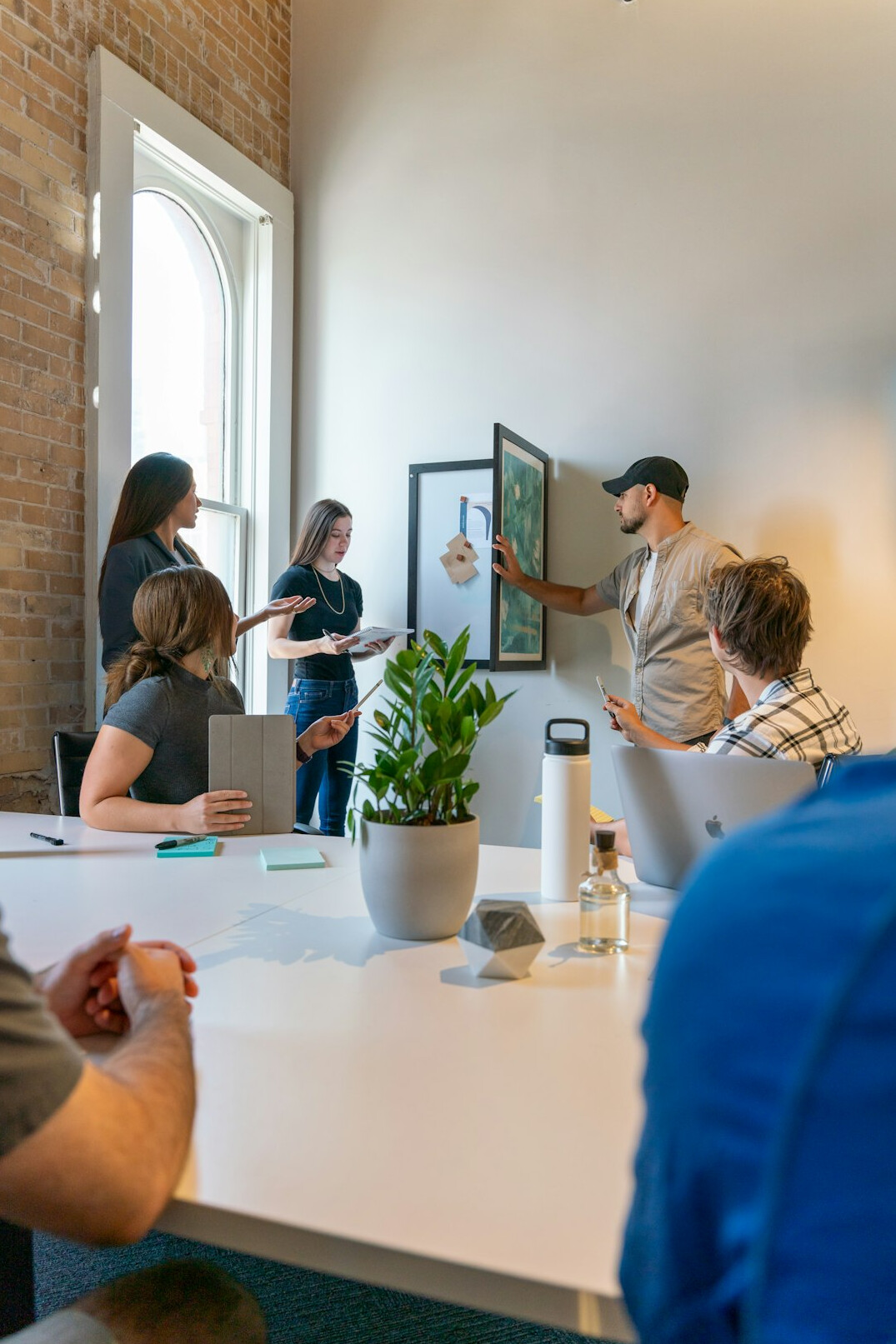 person presenting in meeting