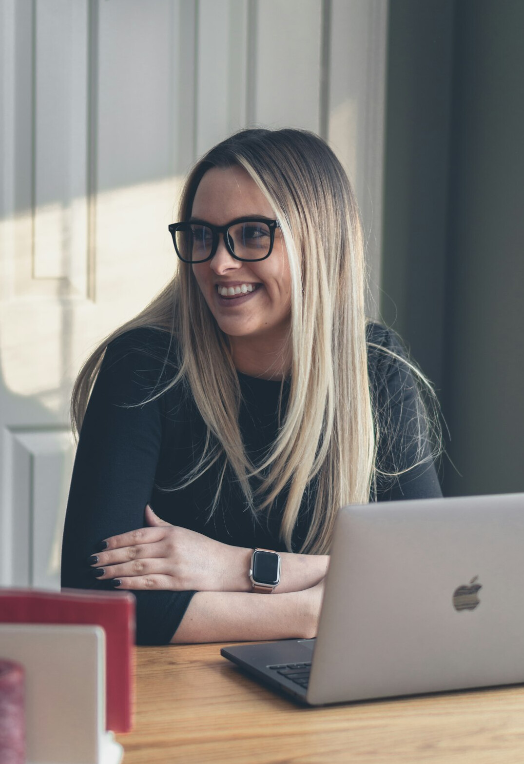 professional woman studying online