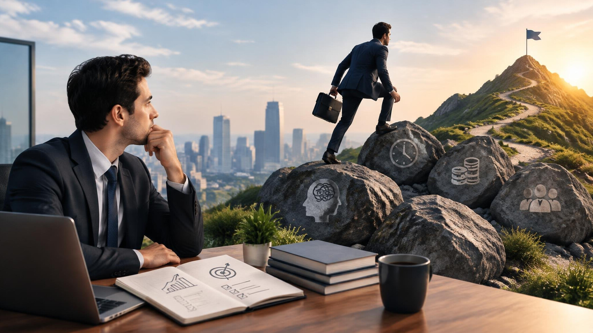 person overcoming career obstacles